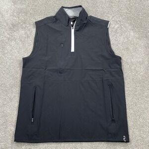 Kenneth Cole Golf Vest Mens Small Black KZ9L55BLKP8 1/4 Zip Performance Pullover